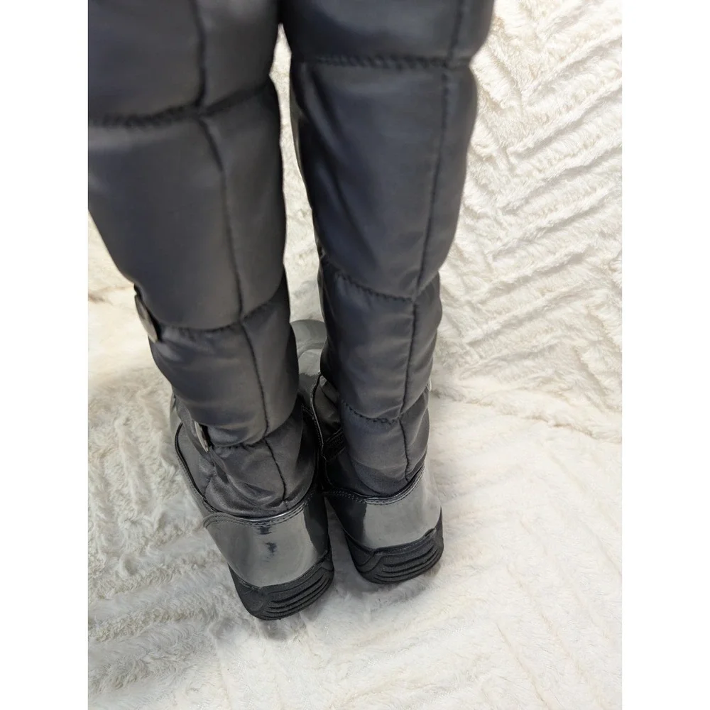 Khombu Womens Boots Size 6.5 Gray‎ Patent Abigail Faux Fur Lined Tall Winter